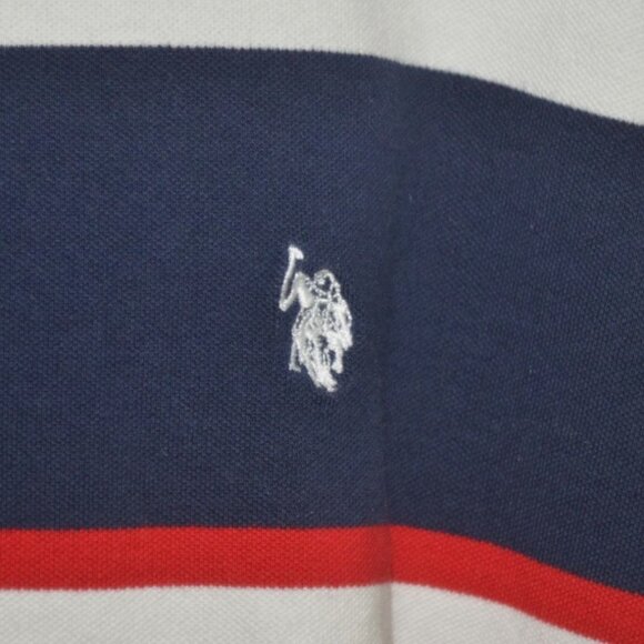 U.S. Polo Assn. Men's White 1/4 Button Up Polo Shirt Size XXL Logo Rugby Stripe - Picture 3 of 6